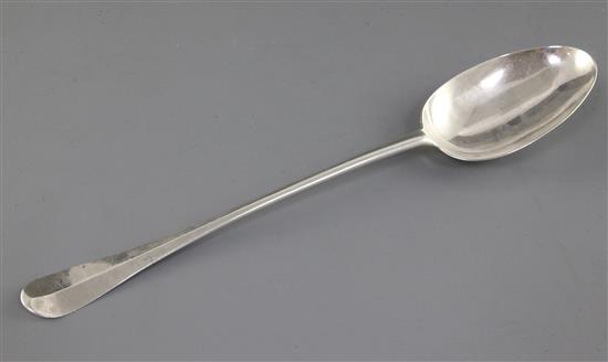 A George I silver Hanovarian rat tail pattern hash spoon by Samuel Green, London, 1725, 4 oz.